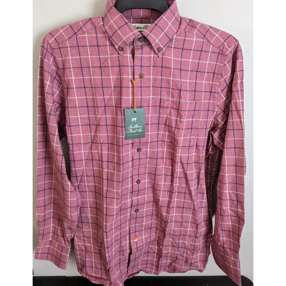 SOUTHERN POINT Multicolor Plaid Long Sleeve Button Down Shirt Size Small NWT